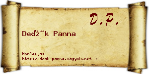 Deák Panna névjegykártya
