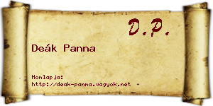Deák Panna névjegykártya