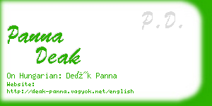 panna deak business card
